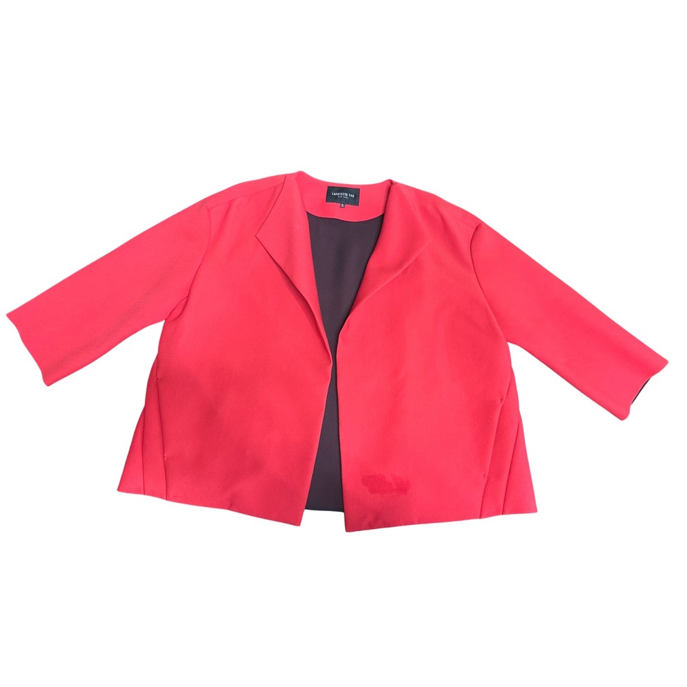 Lafayette 148 New York Coral-Red Open Front Blazer